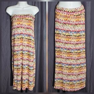 SM L8teR Southwest Print Patterned Maxi Skirt Or Strapless Dress